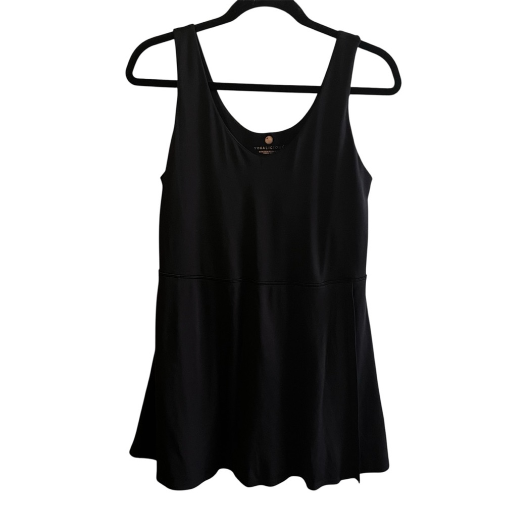 Yogalicious Black Nudetech Double Tee Tennis Dress Sporty Athleisure Sports mom